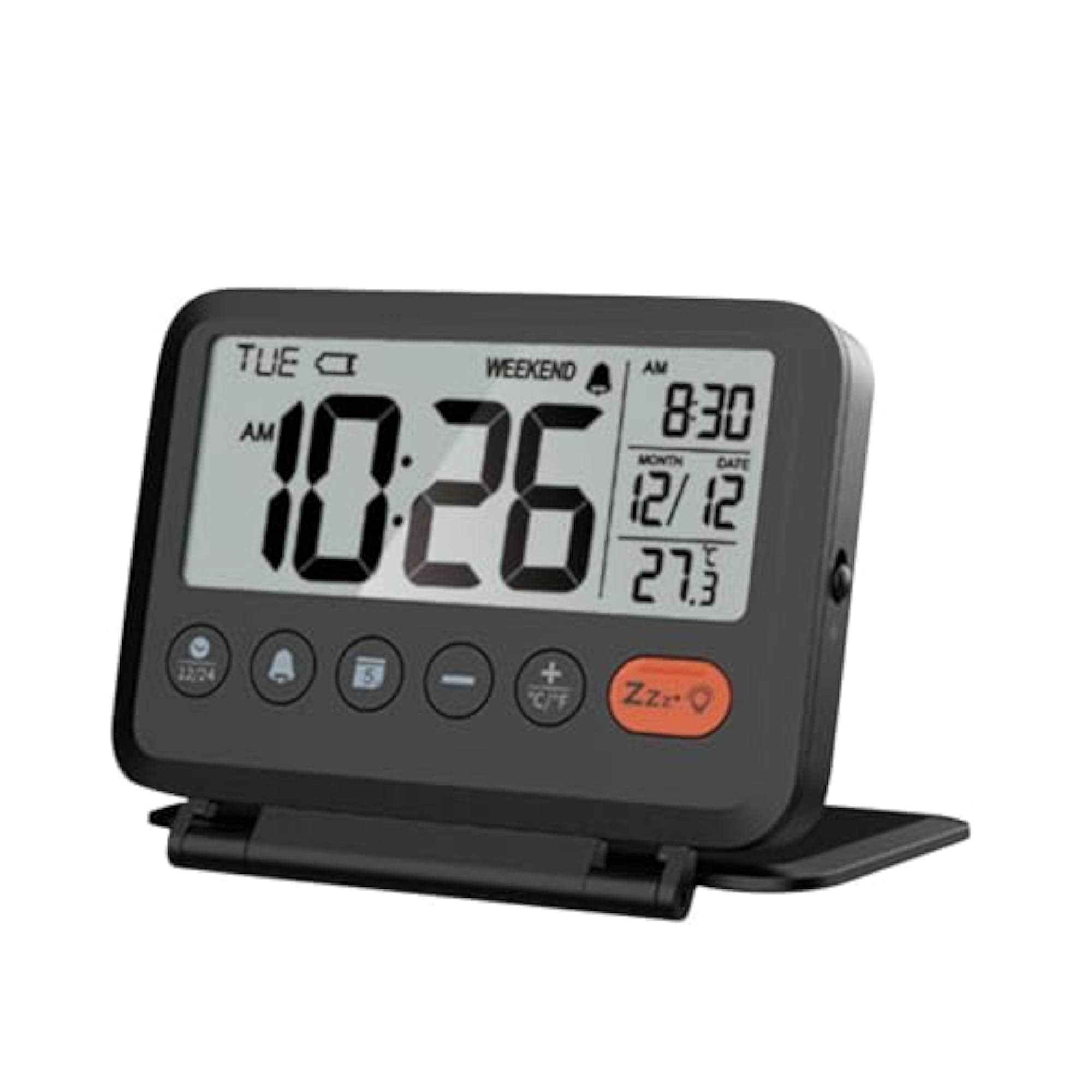 Desktop Clock LCD Folding, Travel-Friendly Design